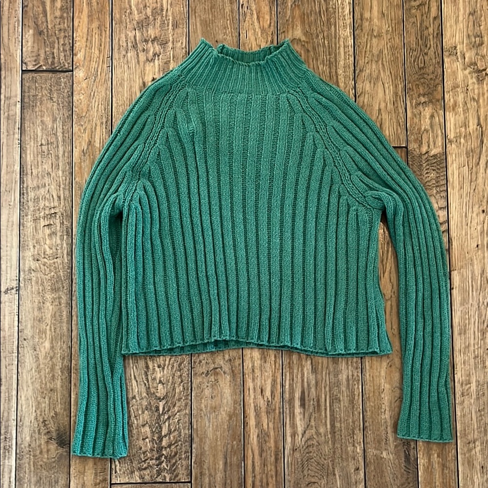 American Eagle Outfitters Green Cowl Neck Sweater